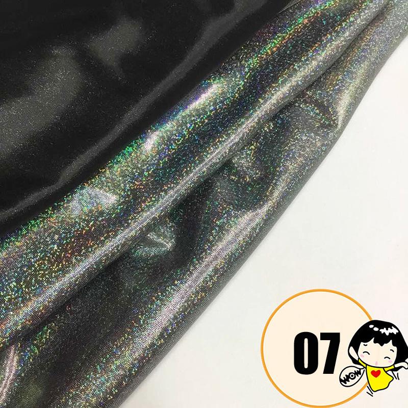 100*150cm Holographic Fluorescent Fabric Stretch Colorful Shiny Iridescent Laser Fabric DIY Sewing Stage Wedding Dress Decor