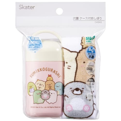 Skater Antibacterial Wet Towel Set with Case Wet Towel Sumikko Gurashi Mole House Made In Japan 32 X 30.5 Cm OA5AG-A