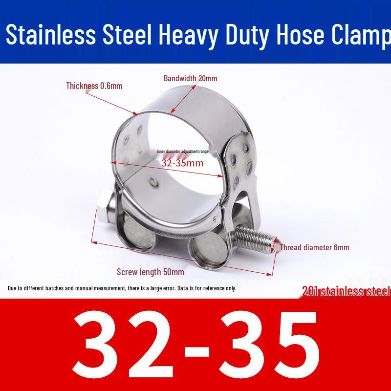 304 Stainless Steel European-Style Heavy-Duty Worm Drive Hose Clamp
