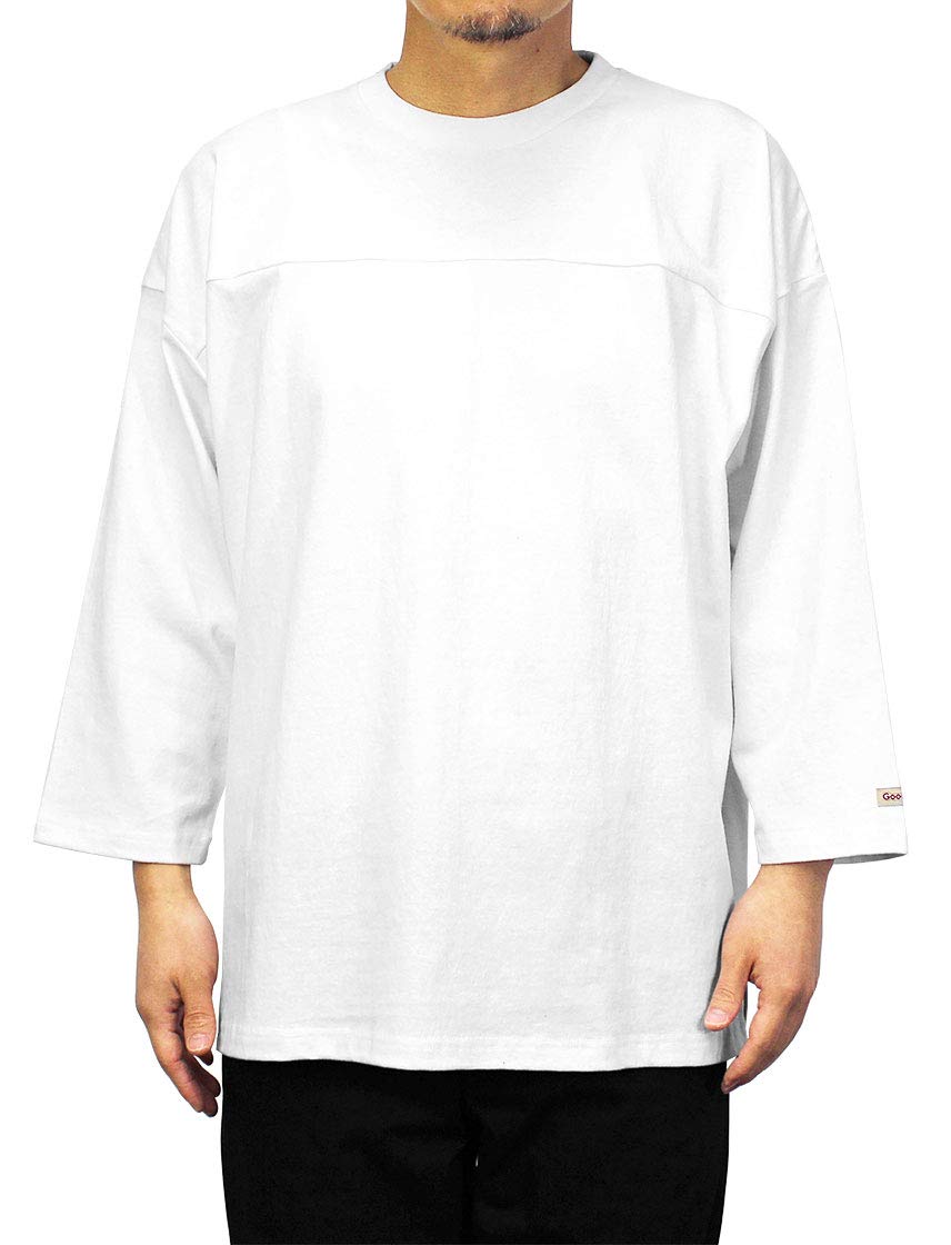 

Футболка с рукавом 3/4, однотонная, [Хорошая носкость], хлопок 7,6 унций, мужская, толстая, (Л, Белый) белый