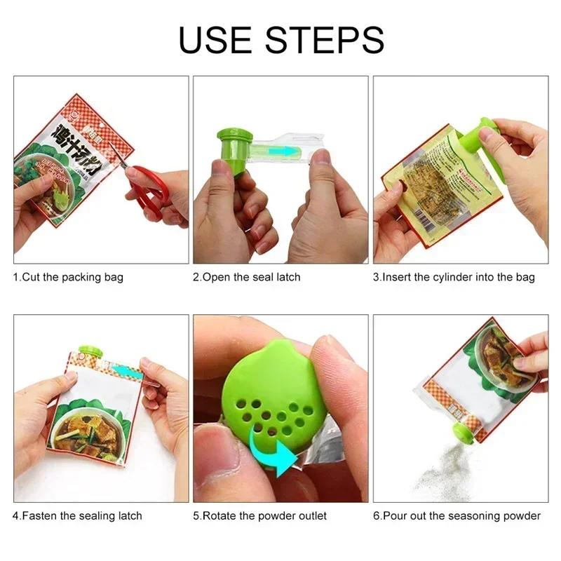 Kitchen Storage Storage Spice Organizer Rack Wall-mounted Punch-Free Spice Bag Holder Seasoning Bag Storage Rack Gripper Tools