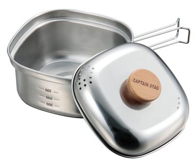 Captain Stag Cuiseur Carré en Acier Inoxydable pour Ramen Acier Inoxydable Fabriqué au Japon (CAPITAINE CERF) 1.3L Tsubame-Sanjo UH-4202
