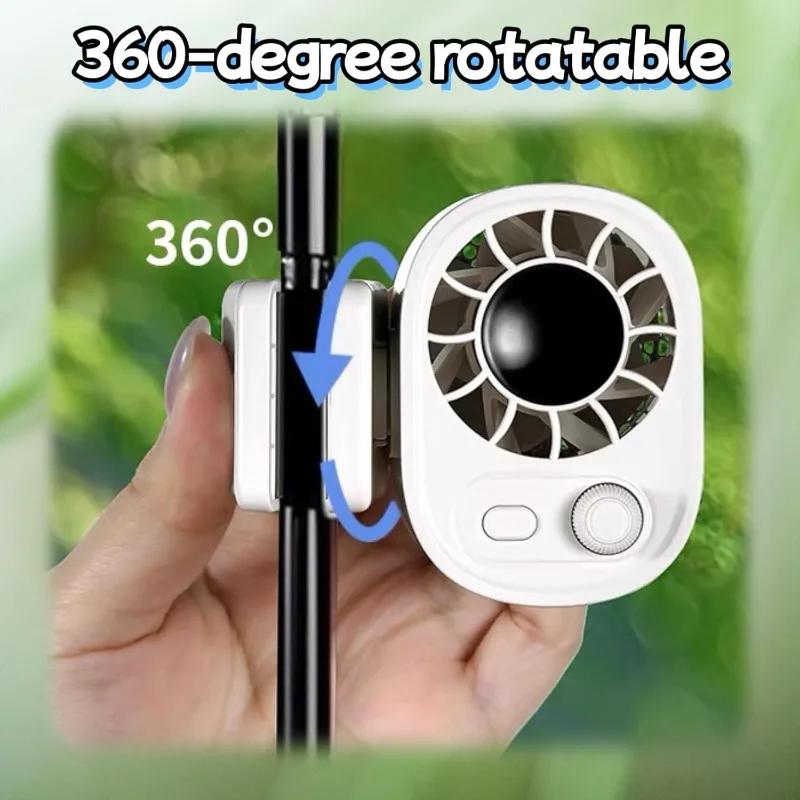 Electric Car Clip Fan Portable USB Rechargeable 12V 360 Rotatable Low Noise Mini Fan 100 Speed Clamp for Vehicle Office Stroller