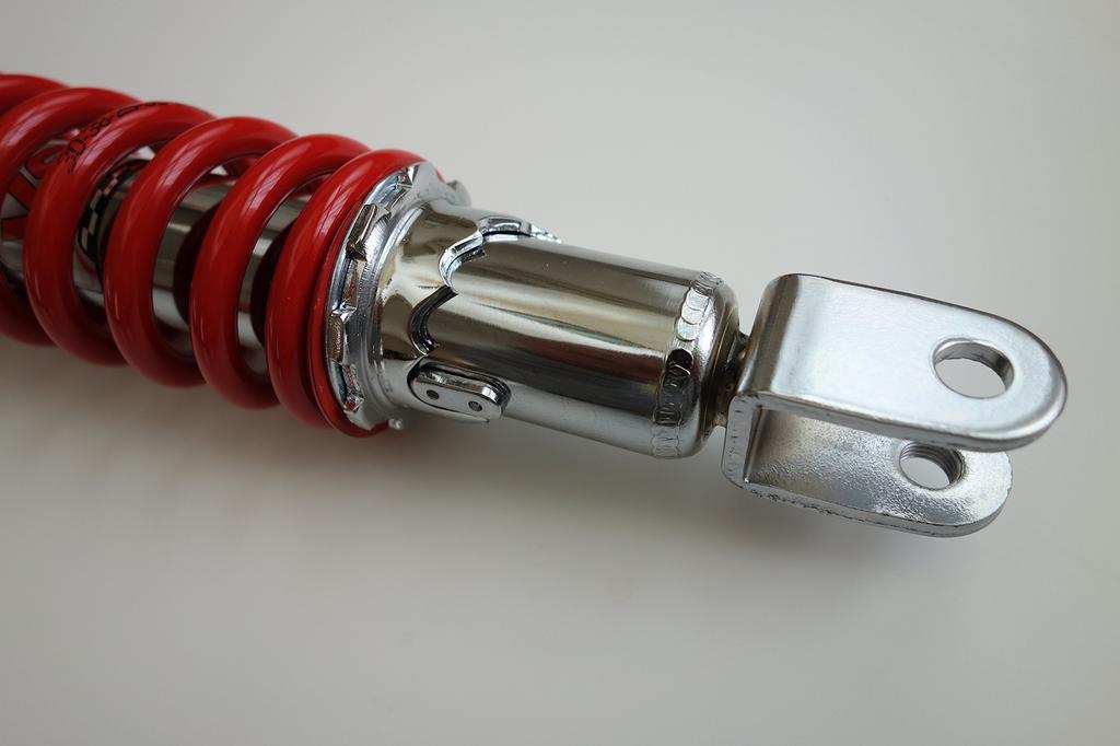 YSS Rear Suspension for Address Spring V125/G/S, Chrome/Red, 5-Stage Preload, V125-315-RED