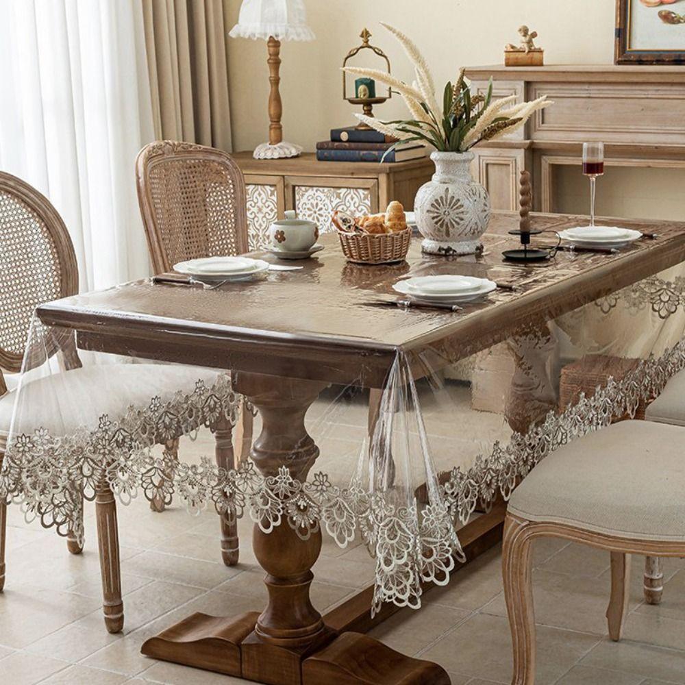 Oil Proof PVC Tablecloth Waterproof Desk Mat Practical Table Runner  Living Room
