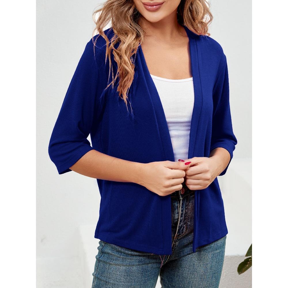 A New Elegant Summer Outerwear Sun-protective Top with Three-quarter Sleeves and A Knitted Cardigan
