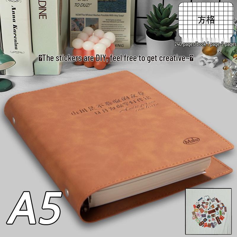 Notizbuch im Ins-Stil aus weichem Leder: B5 & A5 Leerer Tagesplaner für Schüler