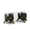 Dinner Atmosphere Decoration Iron Tealight Candle Cup Vintage Glass Old Carved Hollow Candlestick