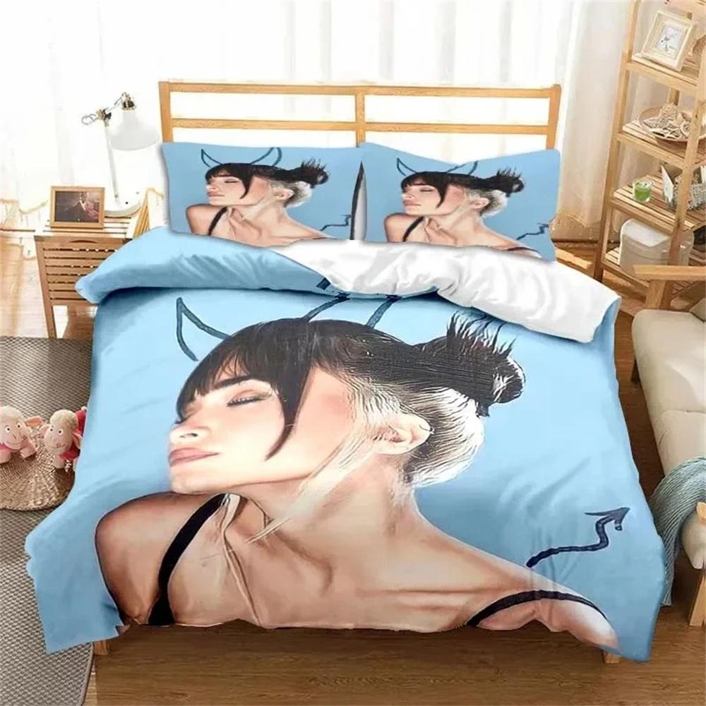 3D Print Spanish Singer A-Aitana Bedding Set,Duvet Cover Bed Set Quilt Cover Pillowcase,King Queen Twin Size Boys Girls Adults