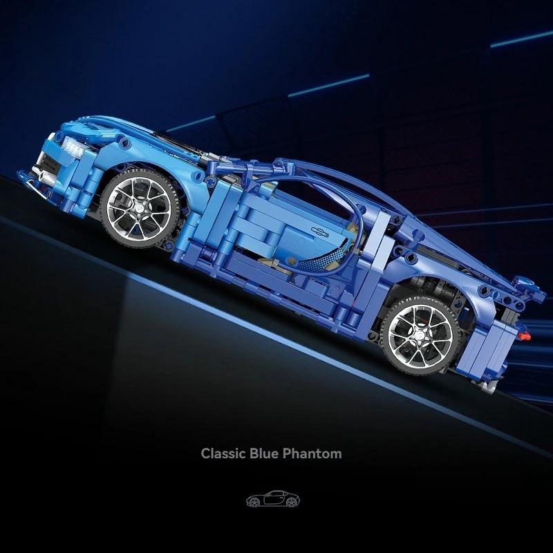Non-Toxic City Technical 1:14 Blue Super Racing Car Building Blocks Moc Assemble Sports Vehicle Model Birthday Christmas Halloween Gifts