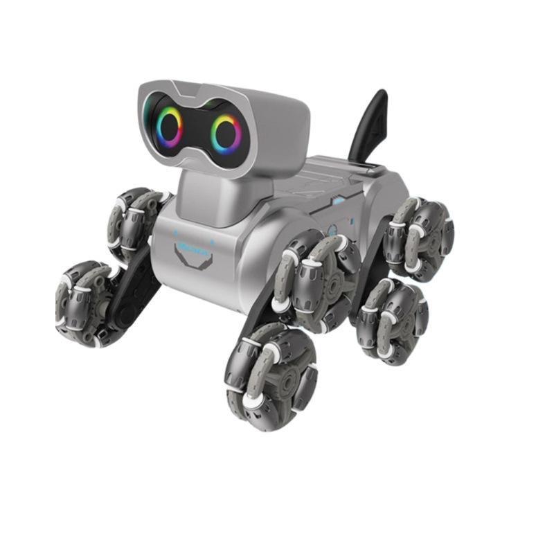 Remote-Controlled Stunt Robot Dog Toy with Eight Wheels