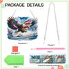 US Flag Eagle 2D Flat DIY Special Shape Rhinestone Diamond Art Window Pendants Hanging Diamond Art Kits Wall Door Decoration