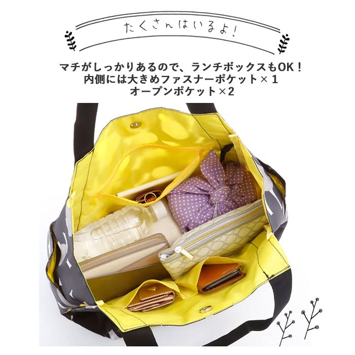 Hanna Hula Round Tote Bag Polka Black PLK01 [Hanna Hula] / CMO-RTT-PLK01 (Polka Black)