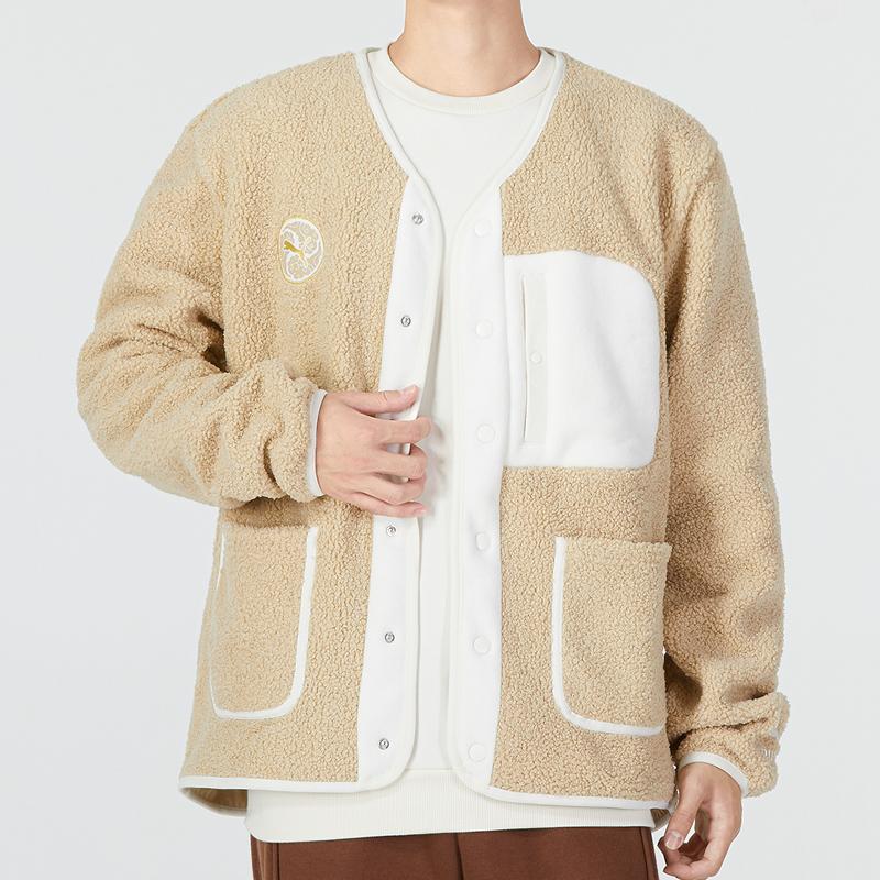 Puma Colorblock Kapsa Sportovní Fleece Ležérní Bunda z Umělé Střižní Vlny Pánské Bundy Khaki 539915-12