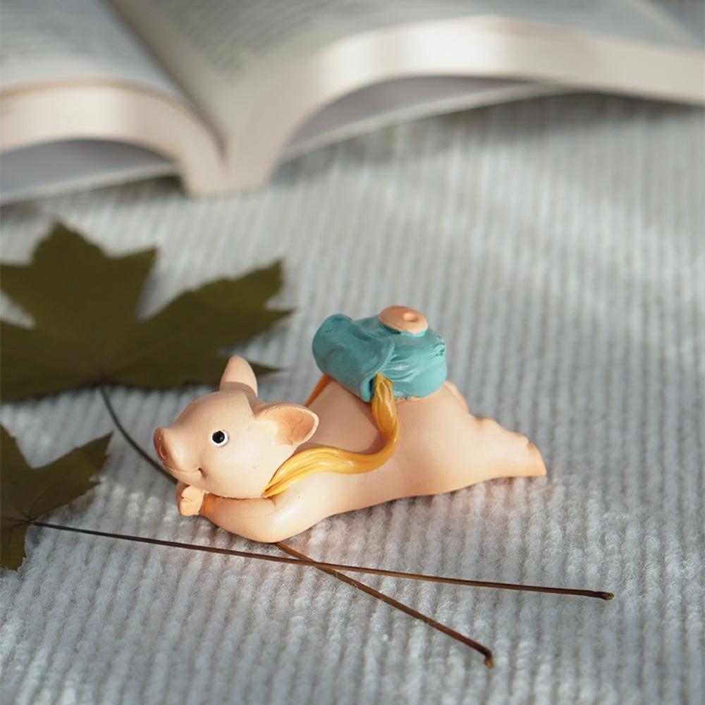 Animal Figurines Panda Desk Mobile Phone Holder Ornament Pig Backpack Model Toy  Phone Accessories
