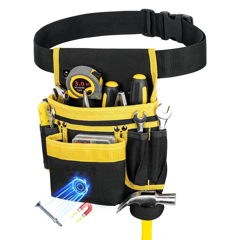 Tool Waist Bag Portable Electrician Toolkit Magnetic Hardware Repair Heavy Duty Tools Belt Multi-functional Tools Organizer