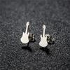 Vintage Musical Instruments Stainless Steel Guitars Earrings for Men And Women Music Party Philharmonic Jewelry Accessories