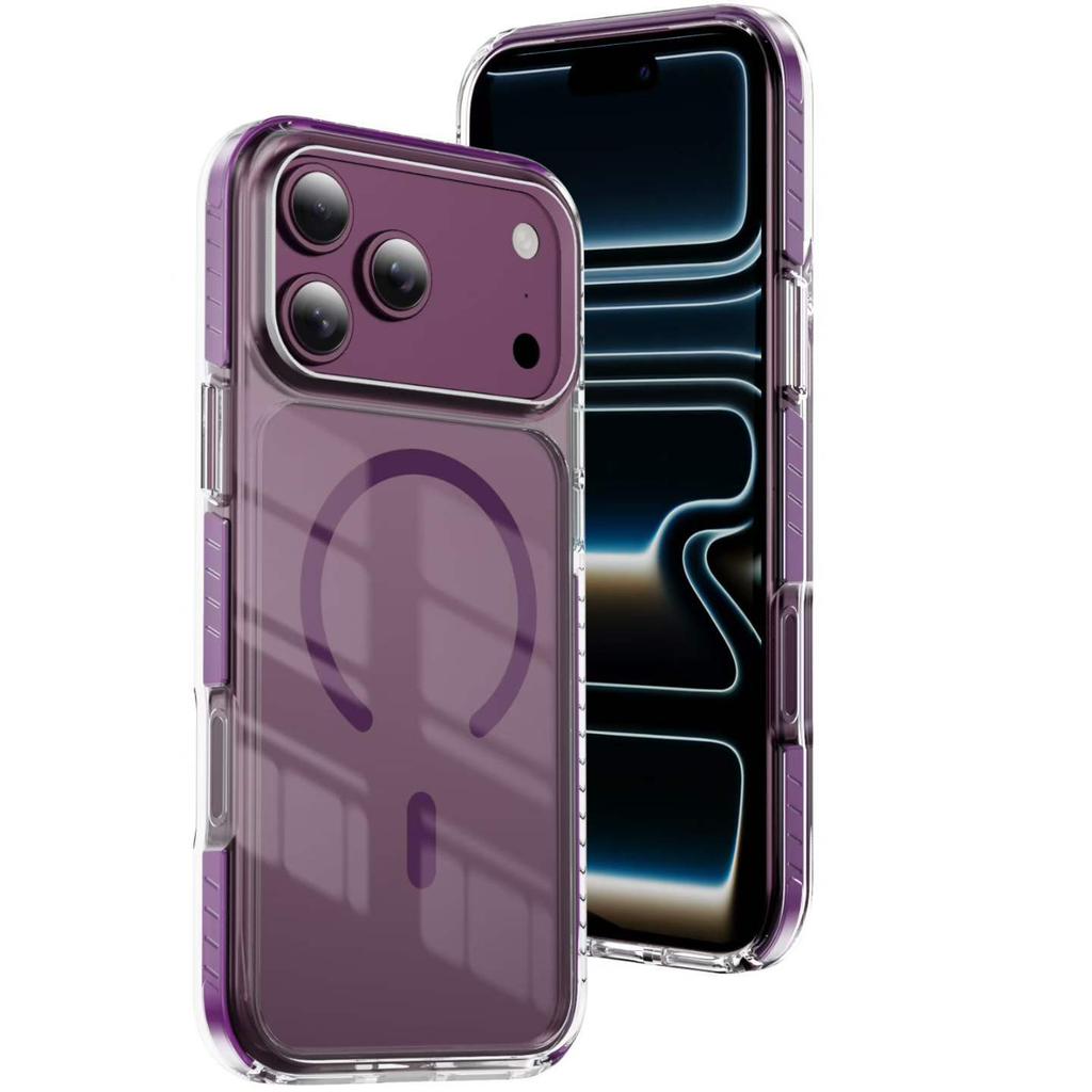 Compatible with iPhone 18 Pro Max Magnetic Phone Case, Dual-color Transparent iPhone 17 Drop-resistant and Non-yellowing Soft Case