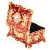 Gold Red Jewelry Box Metal Enamel Treasure Chest Box Jewelry Boxes Trinket Box  Home Dresser Decor