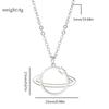 Stainless Steel for Saturn Pendant Necklace for Women Girls Men Adjustable Long Chain Personalized Jewelry Xmas Party De