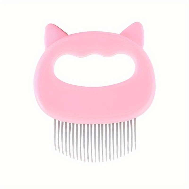 Cat Grooming Comb + 1 Cleaning Stick, Gentle Massage Shedding Brush, Durable Plastic Material, for Cat Grooming and Shedding.