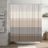 Modern Neutral Stripes: Elegant Horizontal Pattern Shower Curtain for a Minimalist and Versatile Bathroom Décor