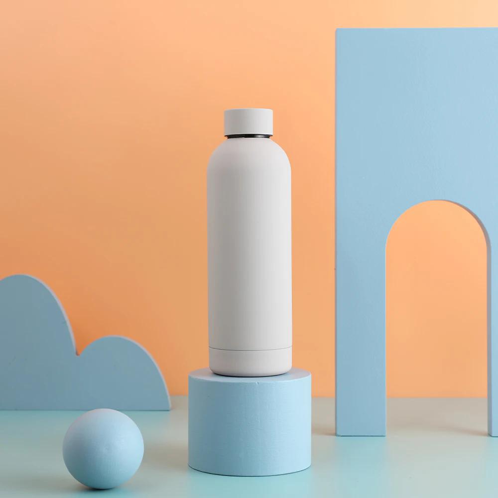 

500 мл портативный термос из нержавеющей стали для холодной и горячей воды с маленьким горлышком, изолированный стакан для чайника в спортзале, утолщенная двойная чашка для воды