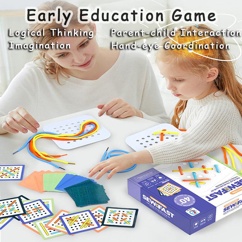 Kids Montessorri Toys Fine Motor Skills Training Threading Toys For Toddler Logical Thinking Social Games  Early Education Aid