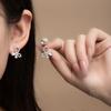 Pure Desire Wind Sweet Light Luxury Earrings Super Fairy Diamond Set Hollow Bow Stud Earrings Niche Simple Exquisite Earrings