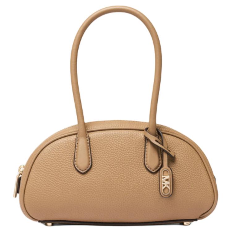

Michael Kors Mk Lulu Logo Charm Bowling Bag Leather Handbag Small Women handbags Light-Brown 30T4G1US5T-HUSK Basic Set (Bag+Dust Bag)