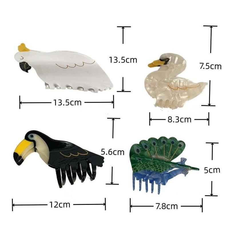 Creative Kawaii Animal Hair Claws Acetate Fibre Colorful Goose Penguin Parrot Bird Hair Clips Woman/Girl Hair Accessories