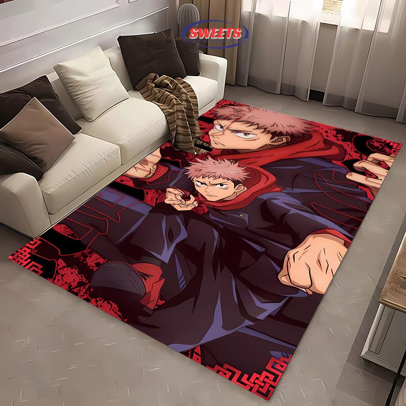 Jujutsu Kaisen Yuji Itadori Carpet! Bedroom Floor Living Room Bed Mat,Non-slip Exquisite Home Decor,Durable Machine Washable Rug