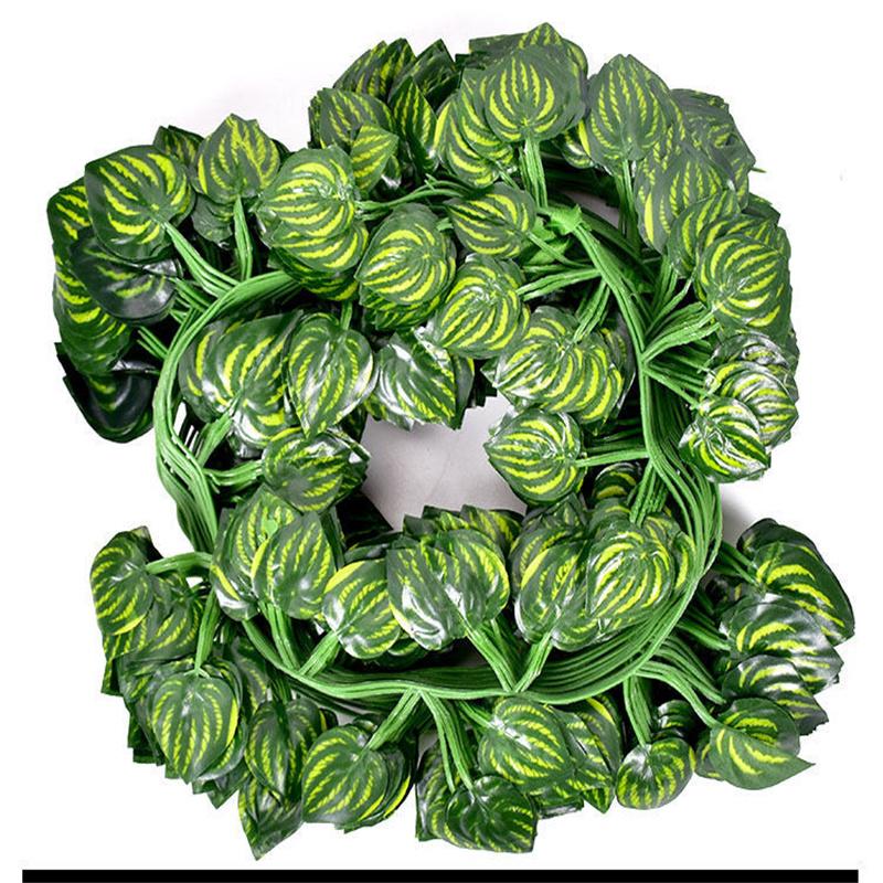 

12 шт./компл., гирлянда с зелеными листьями плюща, растение, виноградная листва, домашний декор, пластиковая веревка из ротанга, украшение на стену, искусственные растения