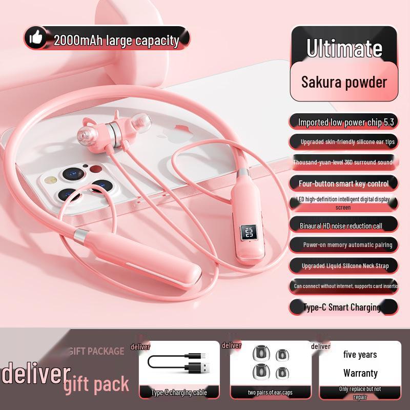 Wireless Bluetooth Earphones: Dual-Ear, Neckband, Long Battery, Noise-Cancelling, In-Ear Sports Headphones