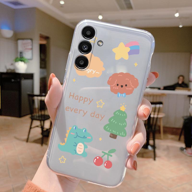 

Clear Case For Samsung Galaxy A15 5G Shockproof Cover Cartoon Cute Cat Soft Silicone Fundas For Galaxy A56 A57 A37 Transparent Samsung A15 5G