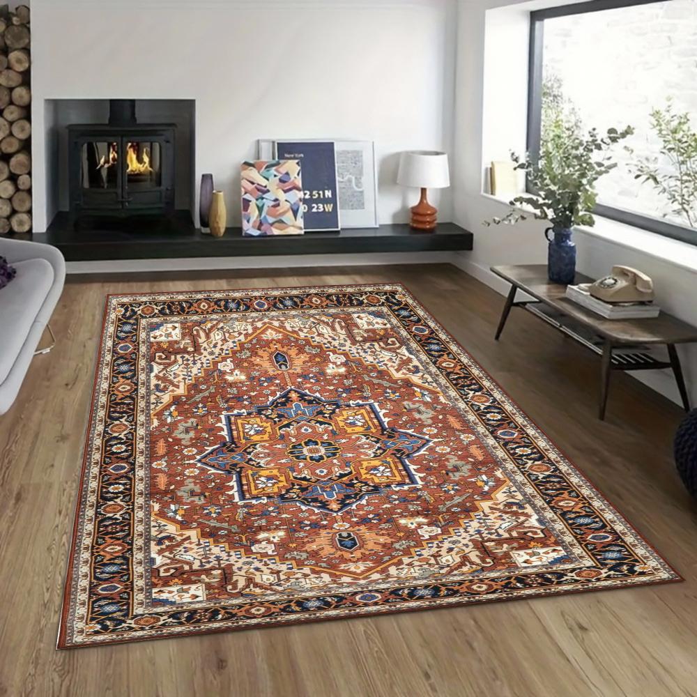 

Paisley Area Rug, Bohemian Oriental Pattern Carpet for Living Room , Non-Slip Medallion Floor Mat Entryway Music Room Decor 40x60cm