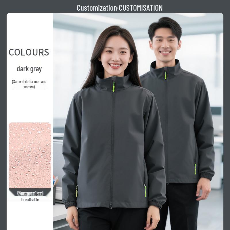 Outdoor Workwear Jacket with Logo - Spring/Autumn Lightweight Style for Billiards Teams, Catering, and Restaurant Staff Uniforms. M