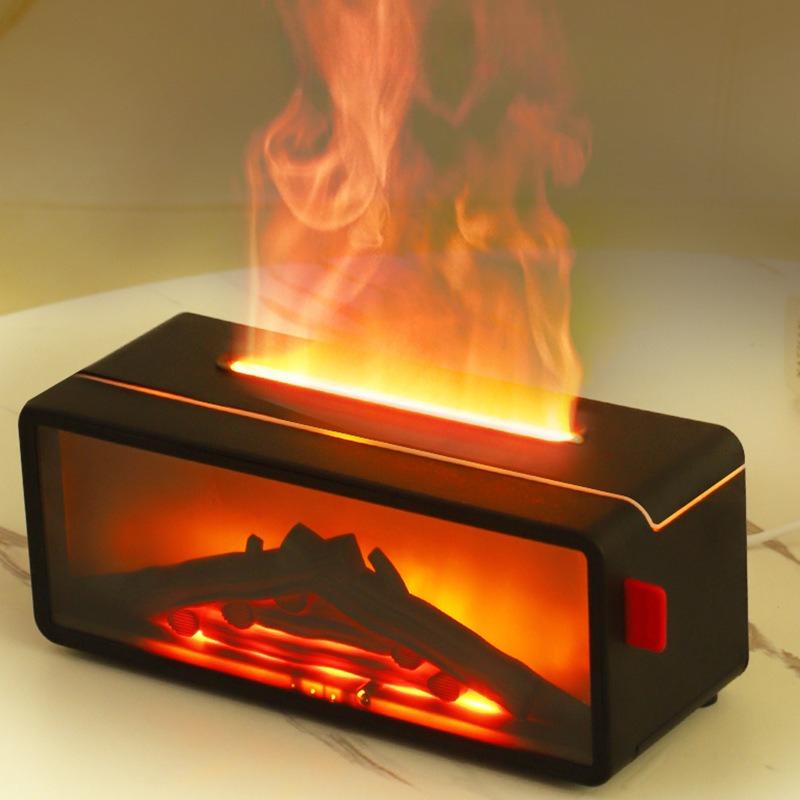 1Pc  New Simulation Fireplace Flame Aromatherapy Machine Humidifier Small Air Home Silent Bedroom Office
