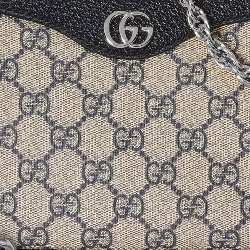GUCCI Ophidia Canvas With Leather Shoulder Bag, Handbag Small Women's Beige & Blue 735132-96IWN-4076