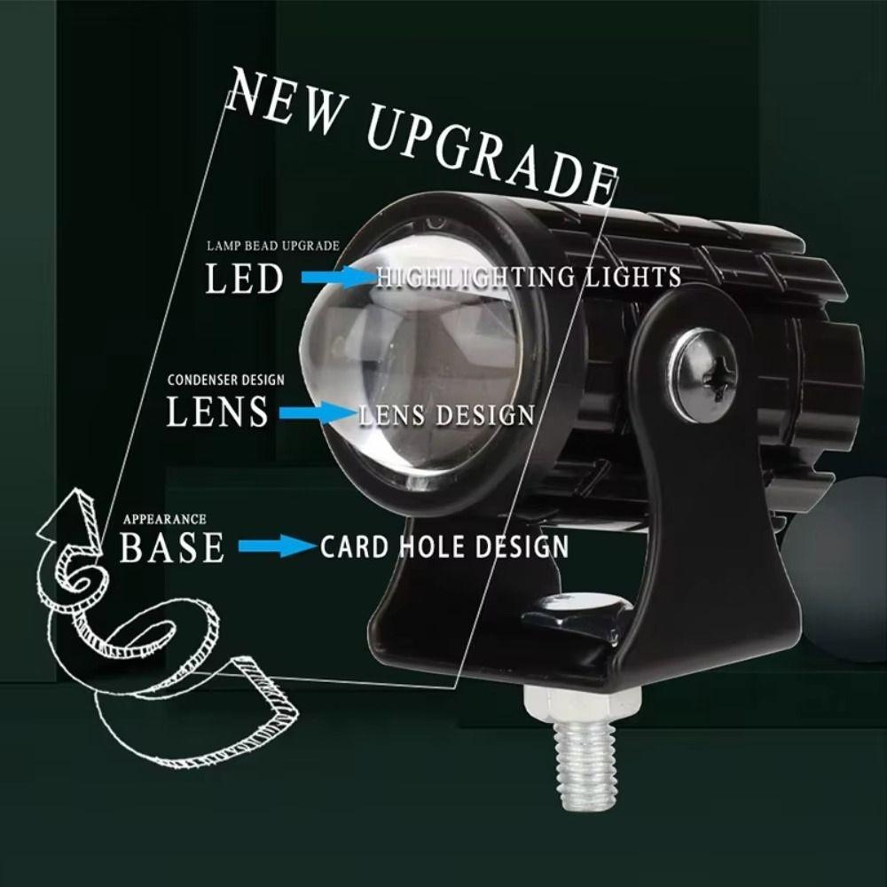 2Pcs Dual Color Light Motorcycle Mini Driving Light LED Headlight Projector  ATV Accessories
