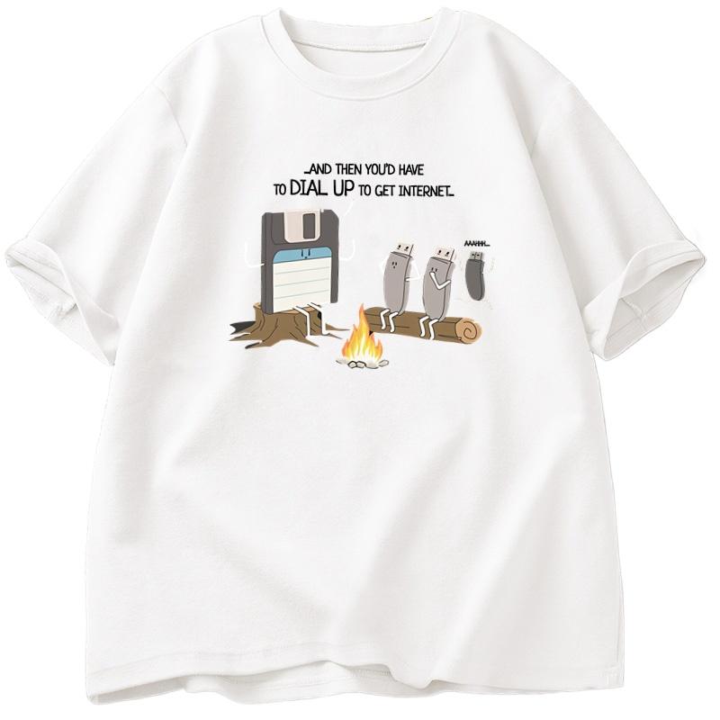 Retro Floppy Disk Dial Up Internet Funny T-shirt M