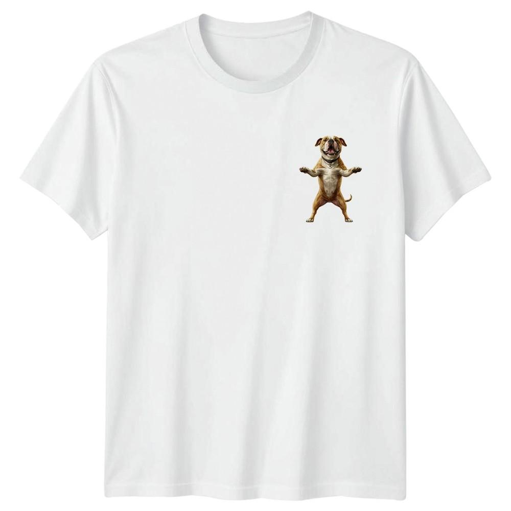 Happy Bulldog Dogs Animals Unisexs T Shirt Unisexs Tee Graphic Funny Dog Lover Gift S