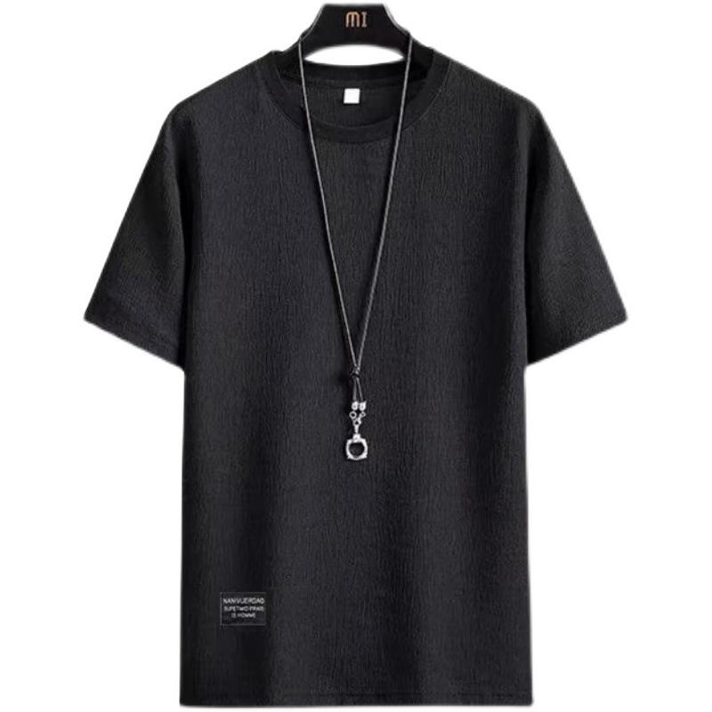 Ice Silk Men's Summer Casual Sportswear Set: Short Sleeve & Seven-Point Pants