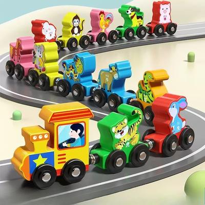 Magnetic Digital Train Building Block Assembly Educational Children's Toys 1-2 Years Old 3 Babies Early Education Enlightenment