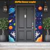 2D Flat, 2pcs 2D Plane Banner Couplet Decoration, Outer Space Astronaut Rocket Theme, Party Decoration, Front Door, Outdoor, Indoor, Courtyard, Garden