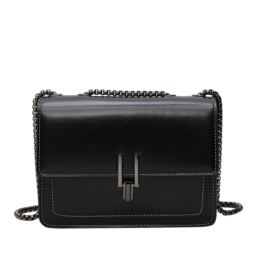 Popular British retro style Maillard color small square bag fashionable versatile temperament commuter chain messenger bag