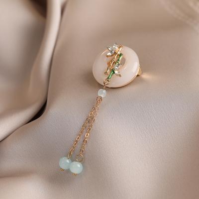 High Bamboo Fashion Retro Tassel Pressure Brooch High Sense Cheongsam Suit Coat Accessories Tide