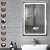 Miroir de salle de bain - NETTLIFE - 50x70 cm - LED dimmable 3000K-6500K - Désembuage &amp; horloge - IP44 tactile
