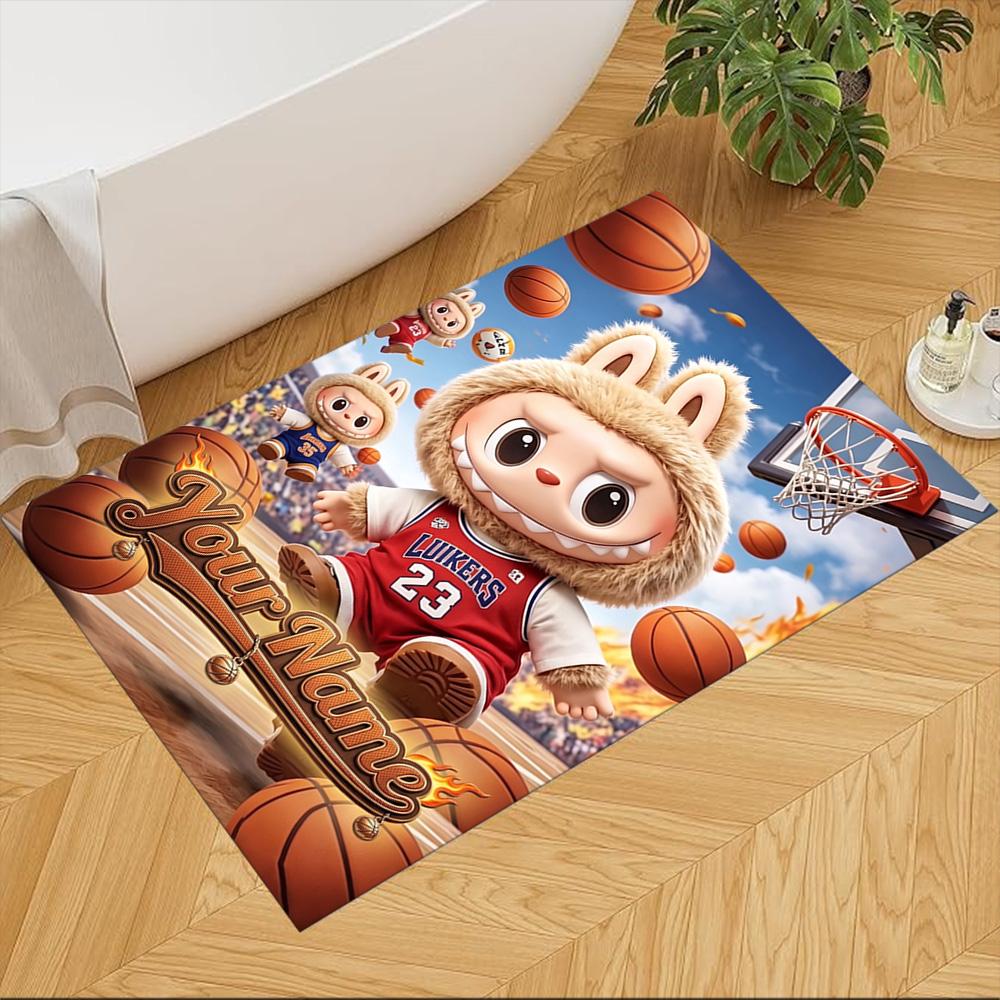 Labubu Customizable Name Area Rug Design for Balcony Playrooms Living Rooms Study room Anti-slip Rug Decorate Offices Perfect Gift for Friends & Famil