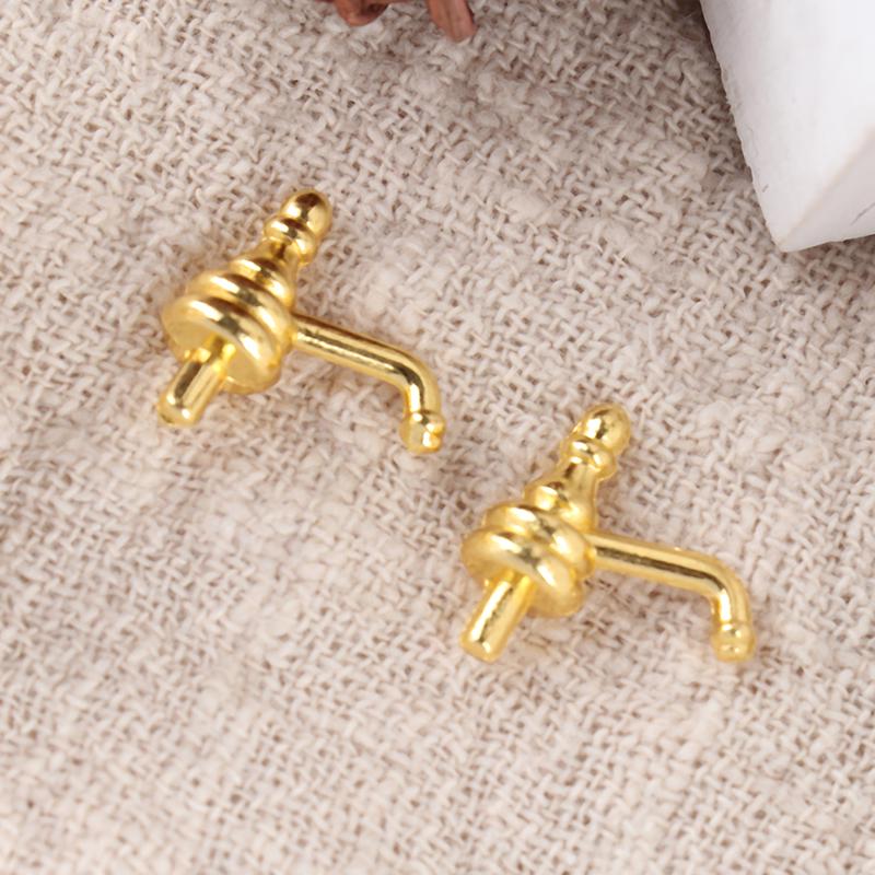 2 Stück 1:12 Puppenhaus Mini Legierung Wasserhahn Simulation Wasserhahn Modell Spielzeug